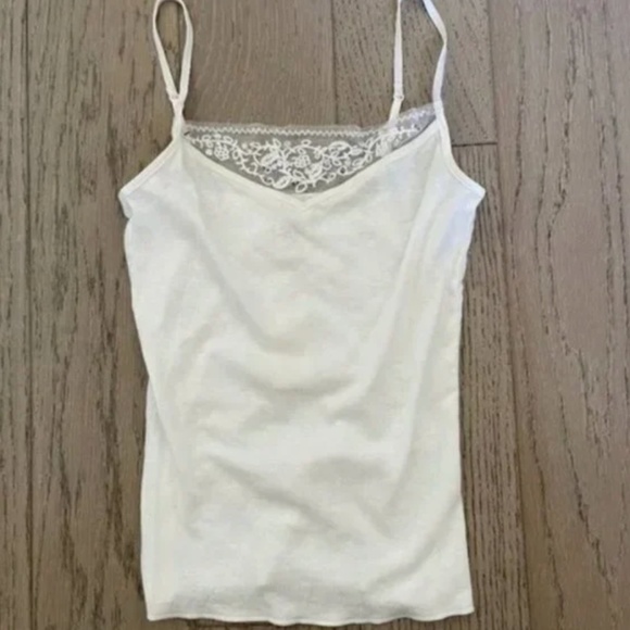 Abercrombie fitch cotton lace tank Cami Tank Top Strappy New rare - Picture 1 of 9